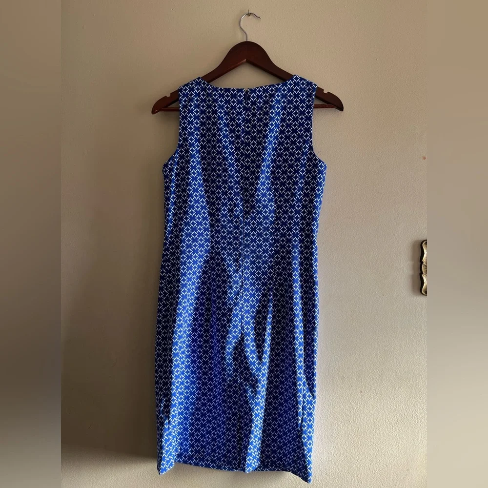 Mario Serrani Navy Patterned Midi Dress - Picture 3 of 4